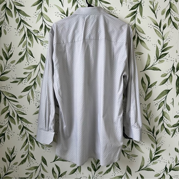 Nick Graham Stretch Modern Fit Button Doen Shirt. Size  L. Light gray pr… - Picture 2 of 9